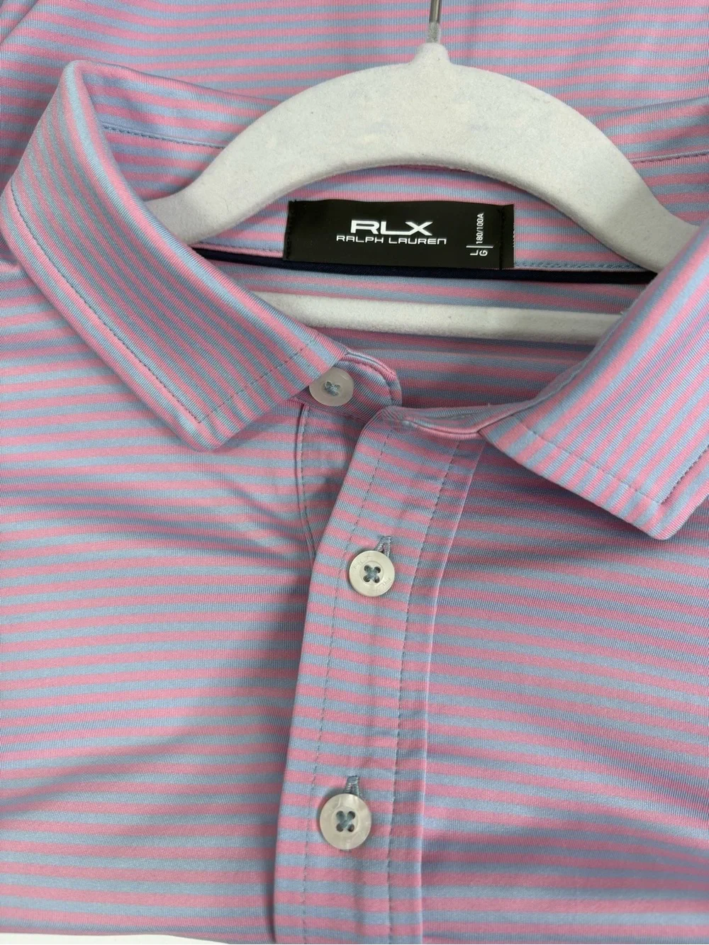 RLX Ralph Lauren striped golf Men's Polo Shirt - Light Lavender size L